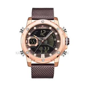 Men's Black Digital -Analog Mesh Strap Watch