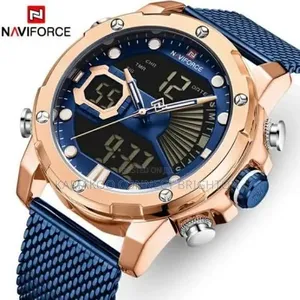 Men's Black Digital -Analog Mesh Strap Watch