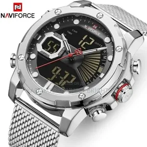 Men's Black Digital -Analog Mesh Strap Watch