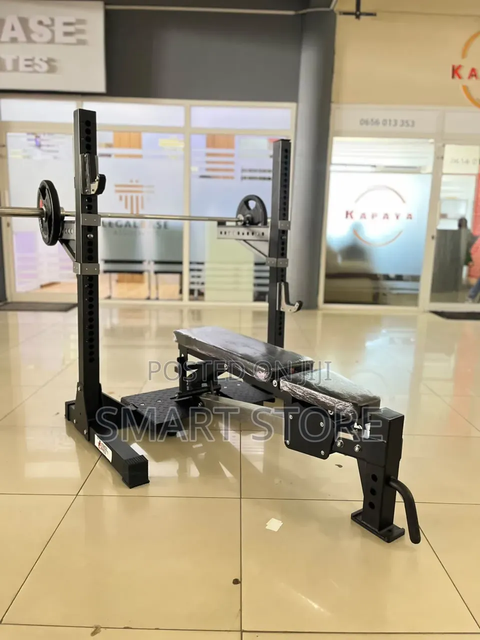 Heavy-Duty 2-in-1 Adjustable Bench Press / Squat Rack