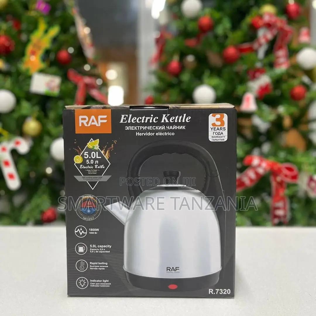 RAF Electric Kettle 5.0L Capacity, 1800W Power, Stainless Steel Design
