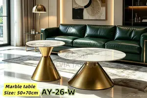 Modern Marble Coffee Table Set – 2-in-1