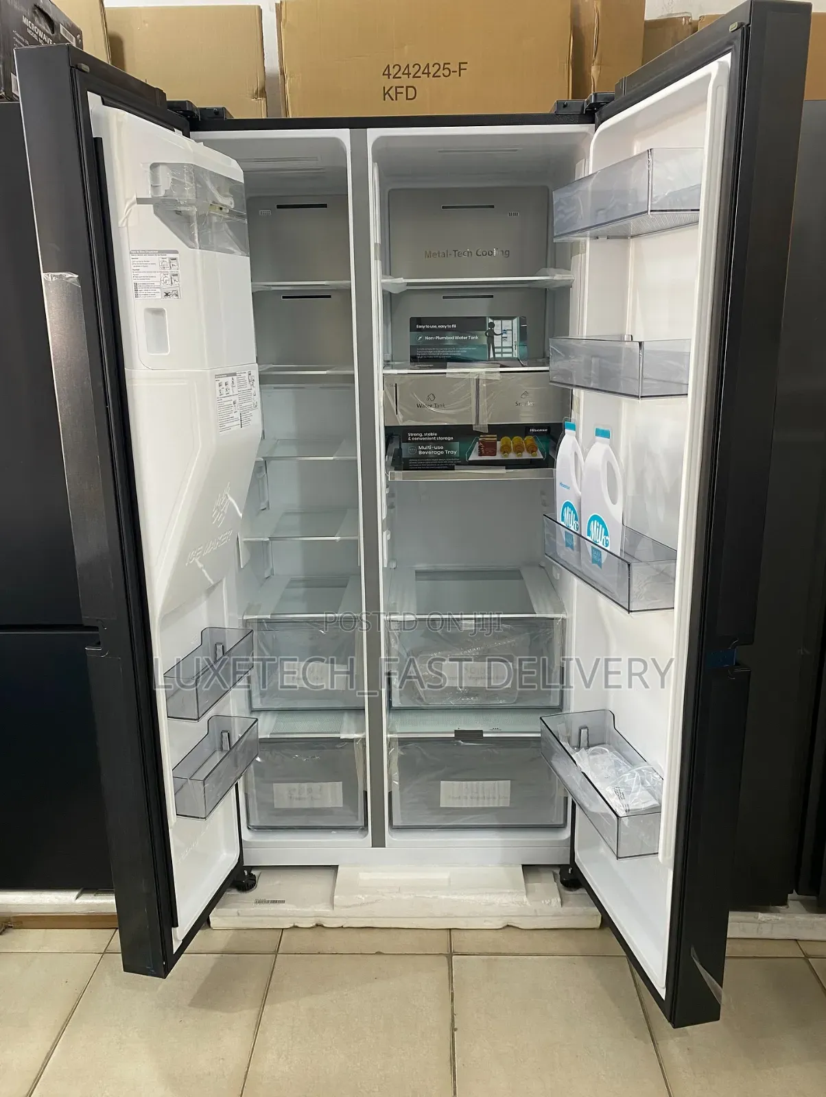 Hisense H780sb-Idl 601L Side-by-Side Fridge Ice Maker, Dispenser, WiFi