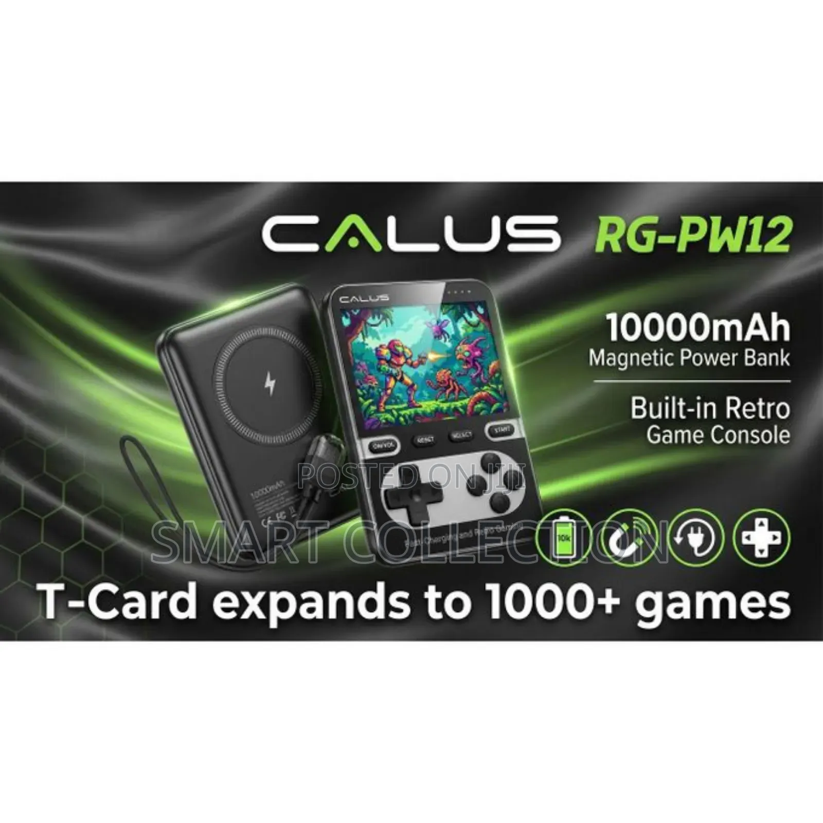 Calus Retro Game Console 500games,With 10000mAh Powerbank 20W Cable