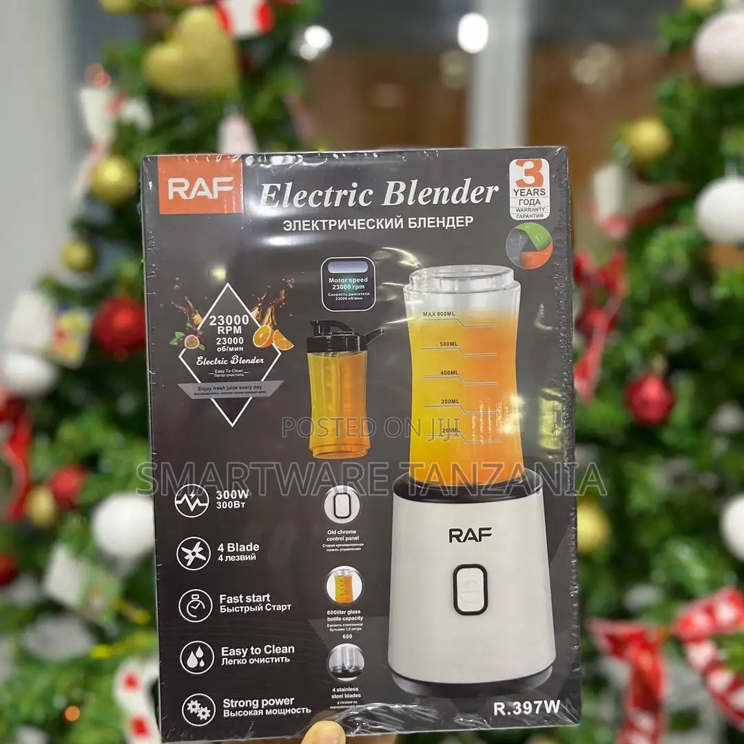 RAF Electric Blender 300W 23000 RPM 4-Blade Glass Jar 600ml Capacity
