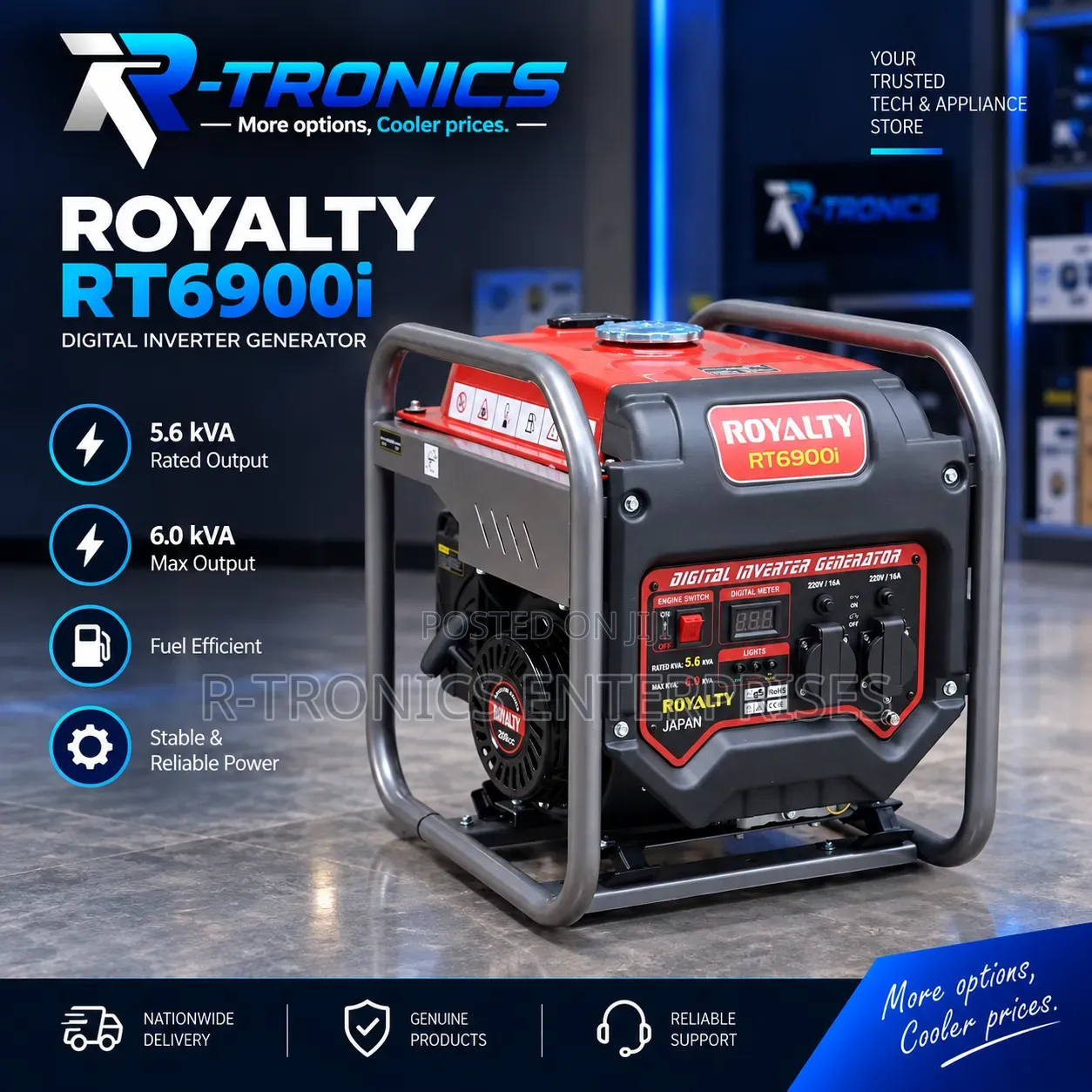Royality Rt6900i Digital Inverter Generator (6kva )