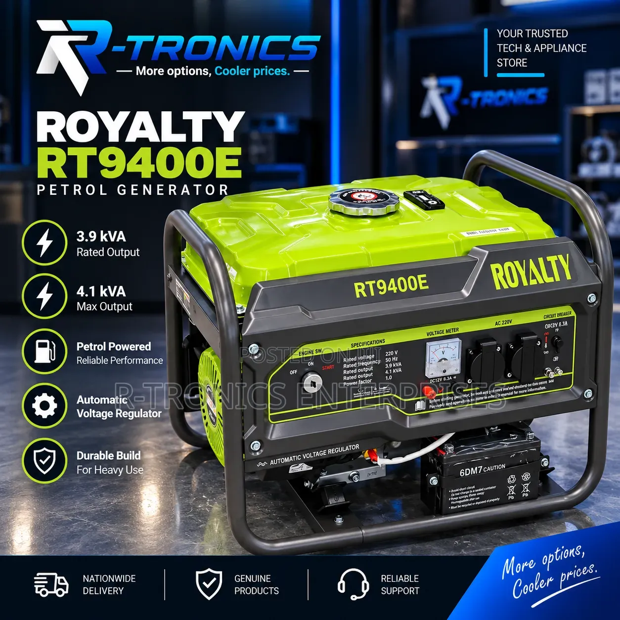  ROYALITY RT9400E Generator 3.8kVA
