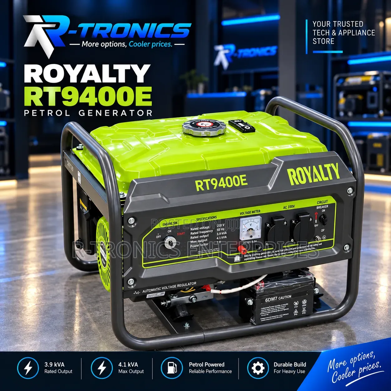  ROYALITY RT9400E Generator 3.8kVA