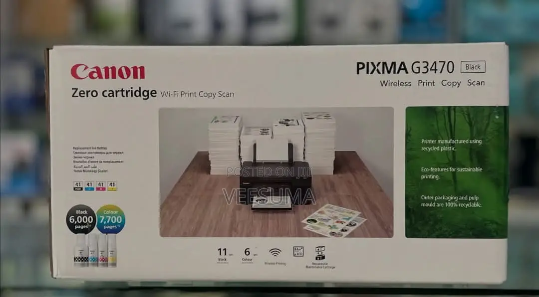 Canon PIXMA G3470 All-in-One Wireless MegaTank Printer (Black)