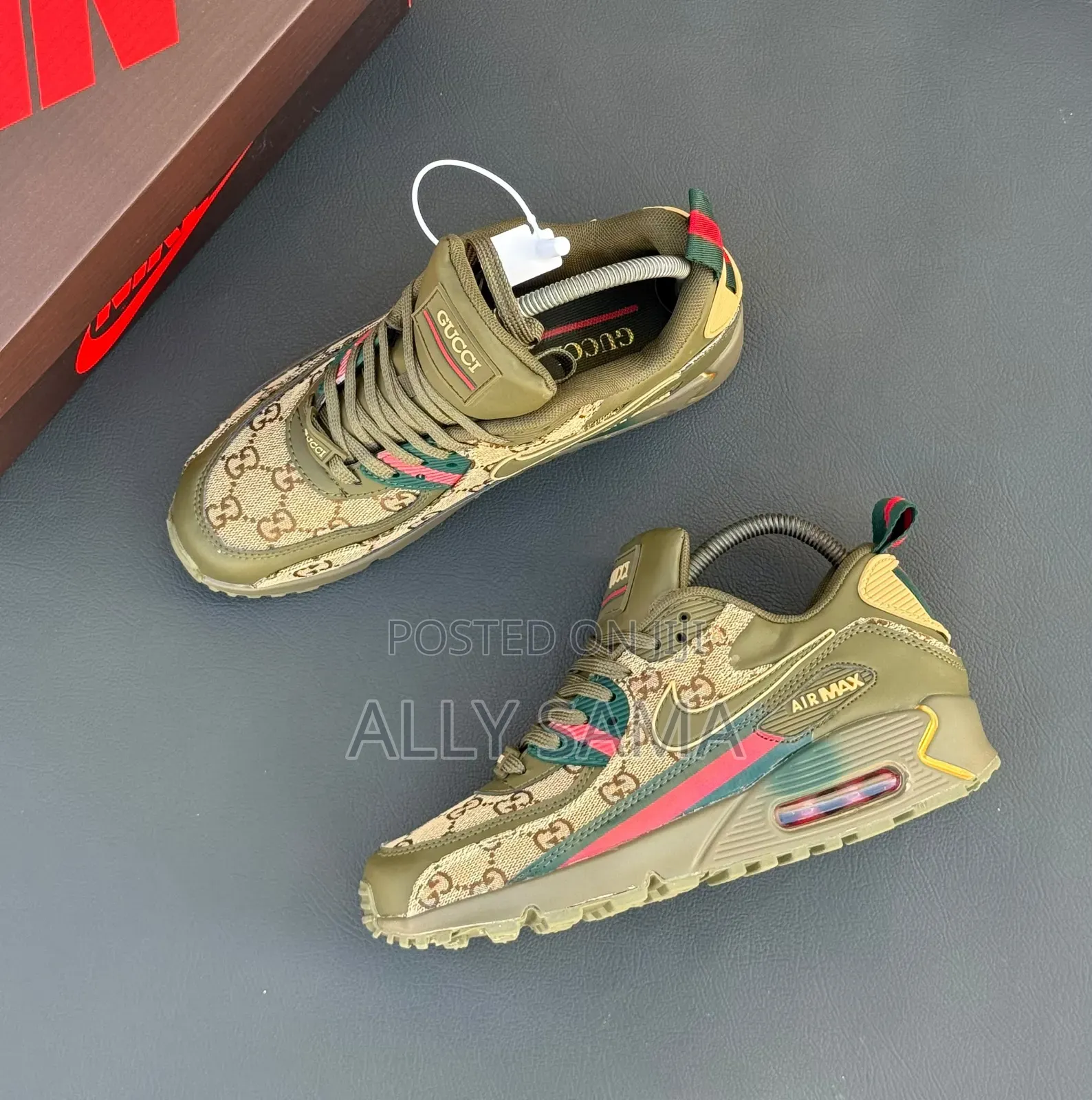 Men's Sneakers Nike Airmax Gucci Material Leather Canvas