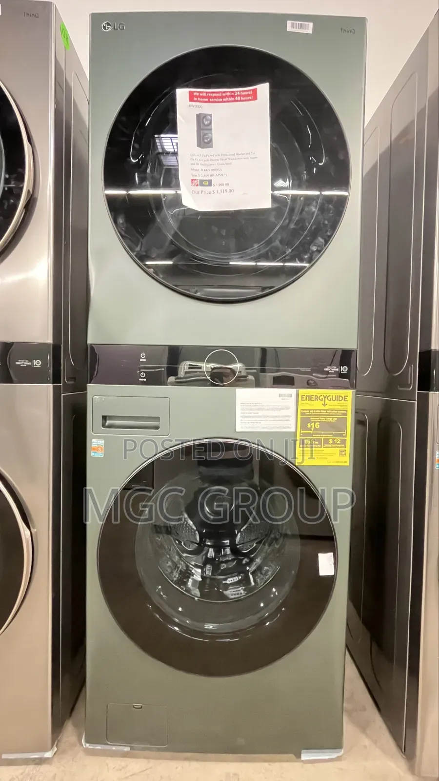 LG WashTower Vertical Laundry Model WT1311PB.