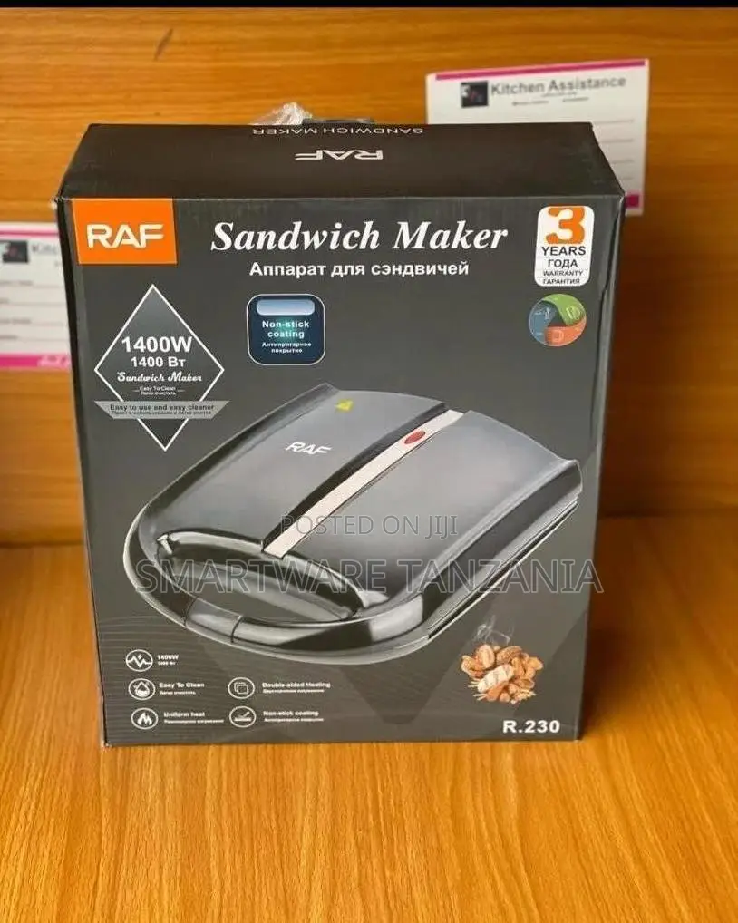 RAF Sandwich Maker 1400W With Non-Stick Coating and Easy Clean Design