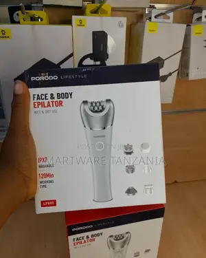 Porodo Face Body Epilator, IPX7 Washable, 120Min Working Time