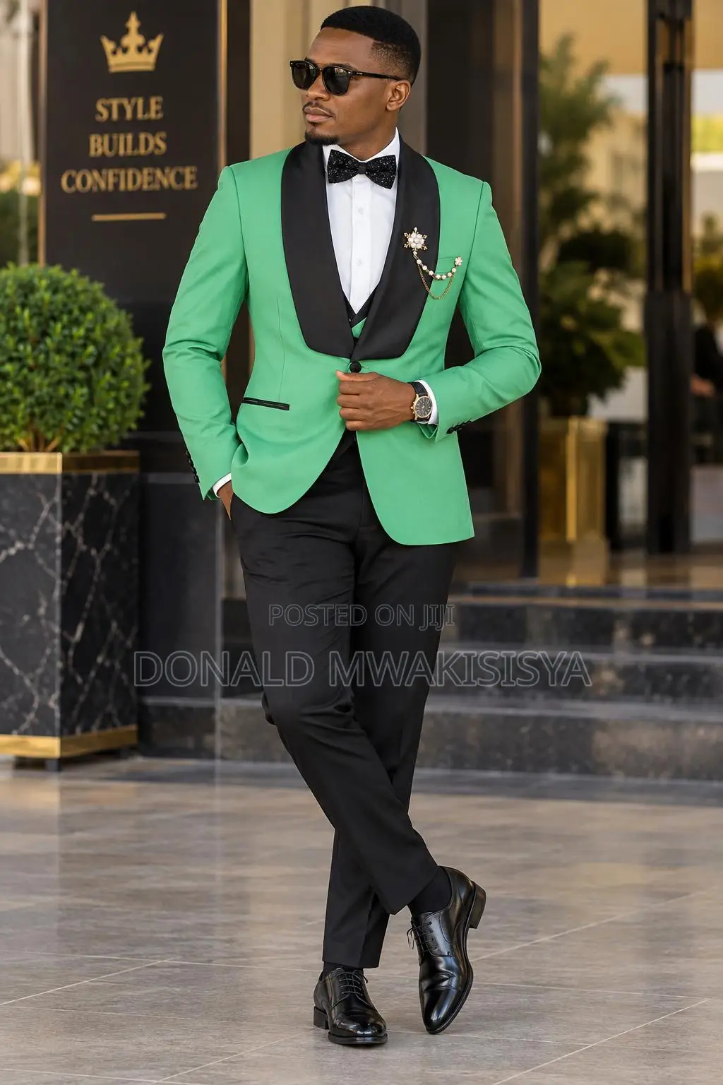 Black Collar Official Men Suits