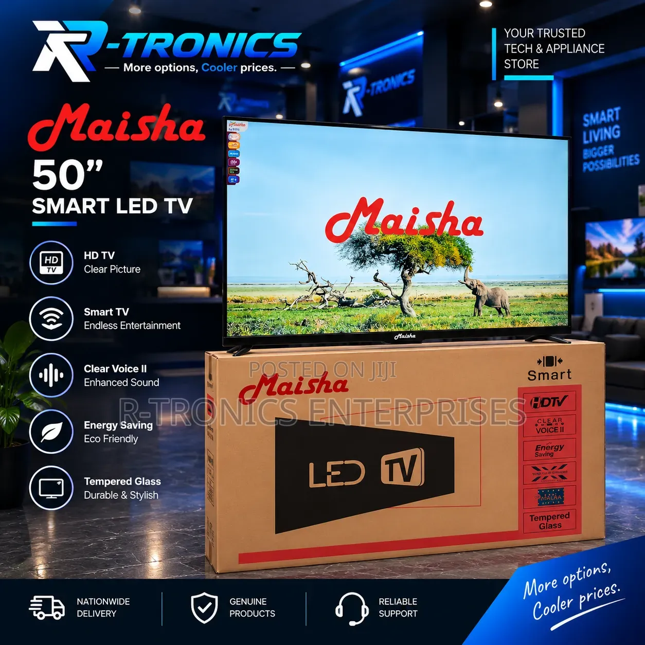 Maisha 50-Inch Smart LED TV.