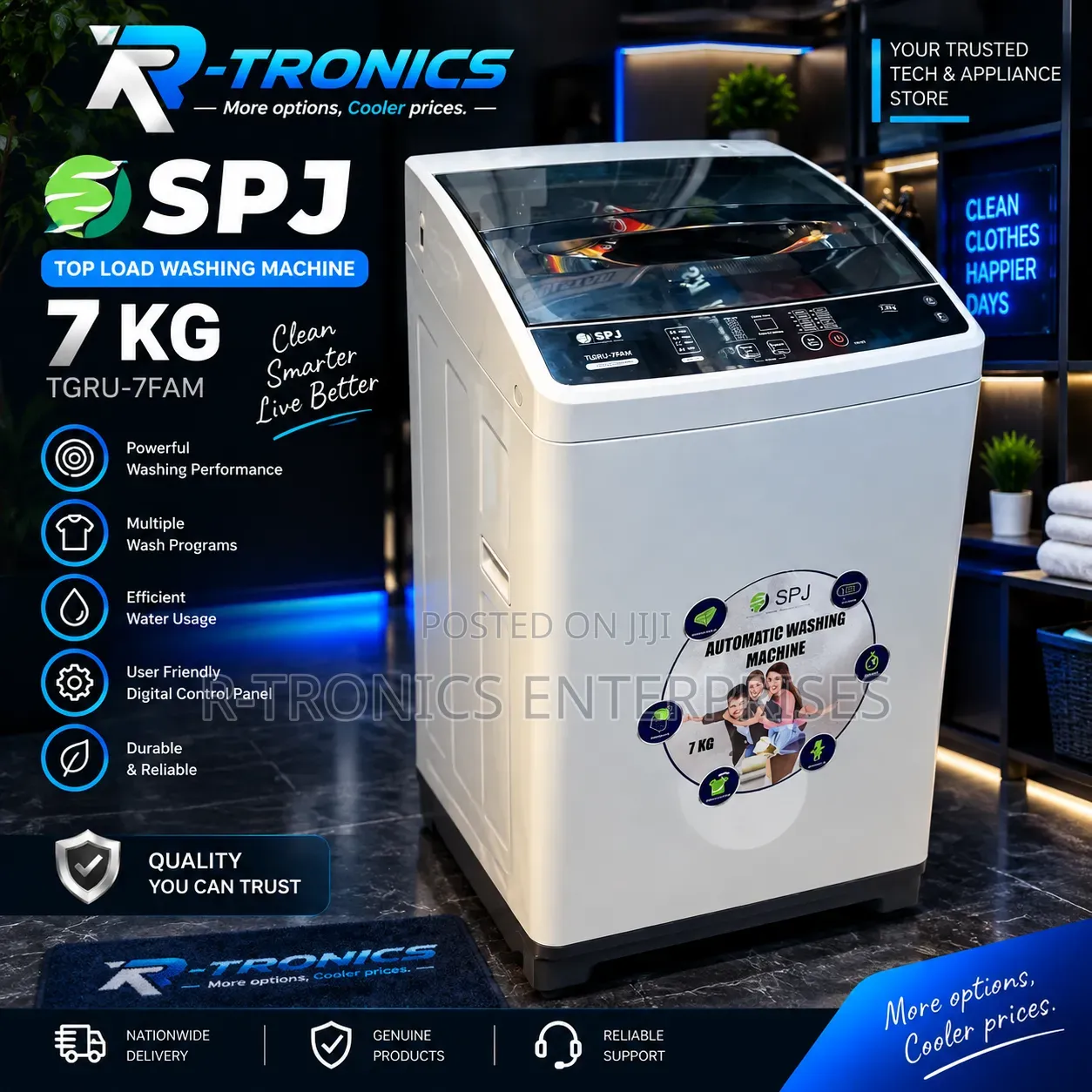 SPJ 7kg Top Load Automatic Washing Machine