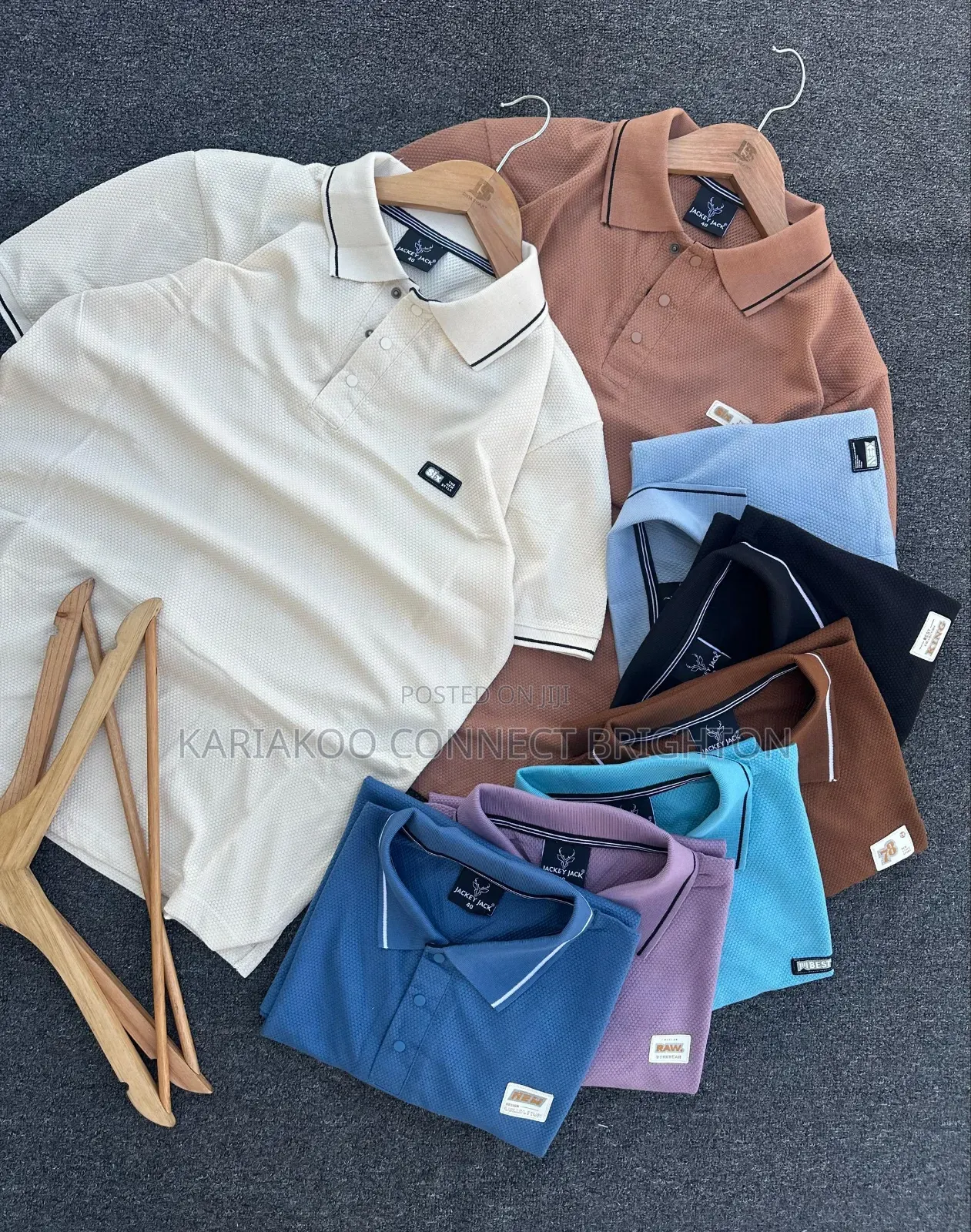 Multi-Color Textured Knit Polo Shirts