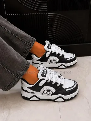 White and Blue Amir Sneakers
