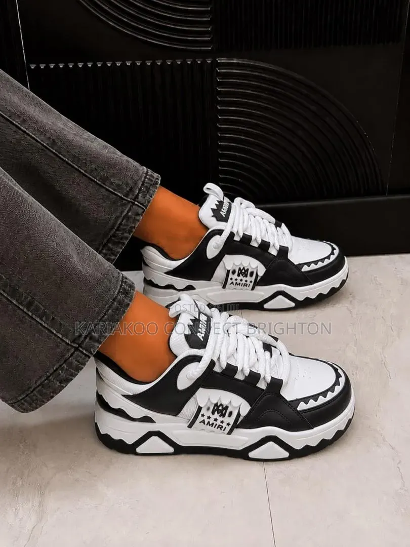 White and Blue Amir Sneakers