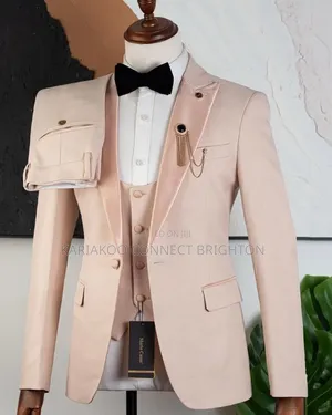 Beige / Cream 3-Piece Tuxedo Suit