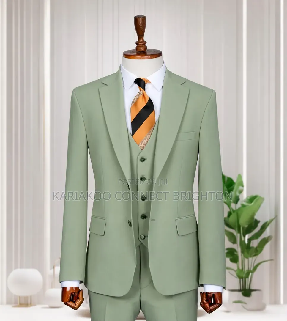 Sage Green 3-Piece Business Suit