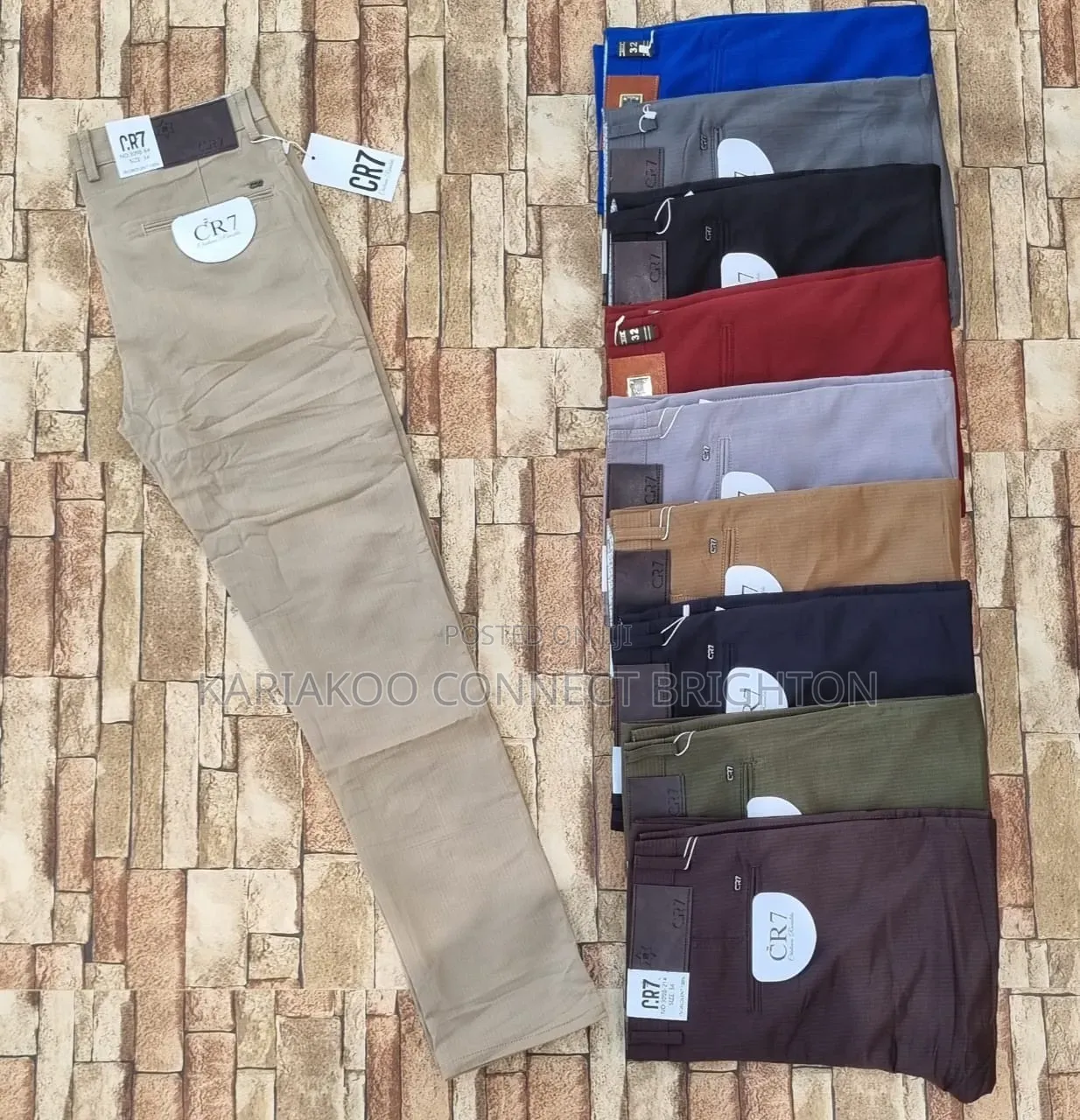 Cr7 Textured Casual / Chino Trousers