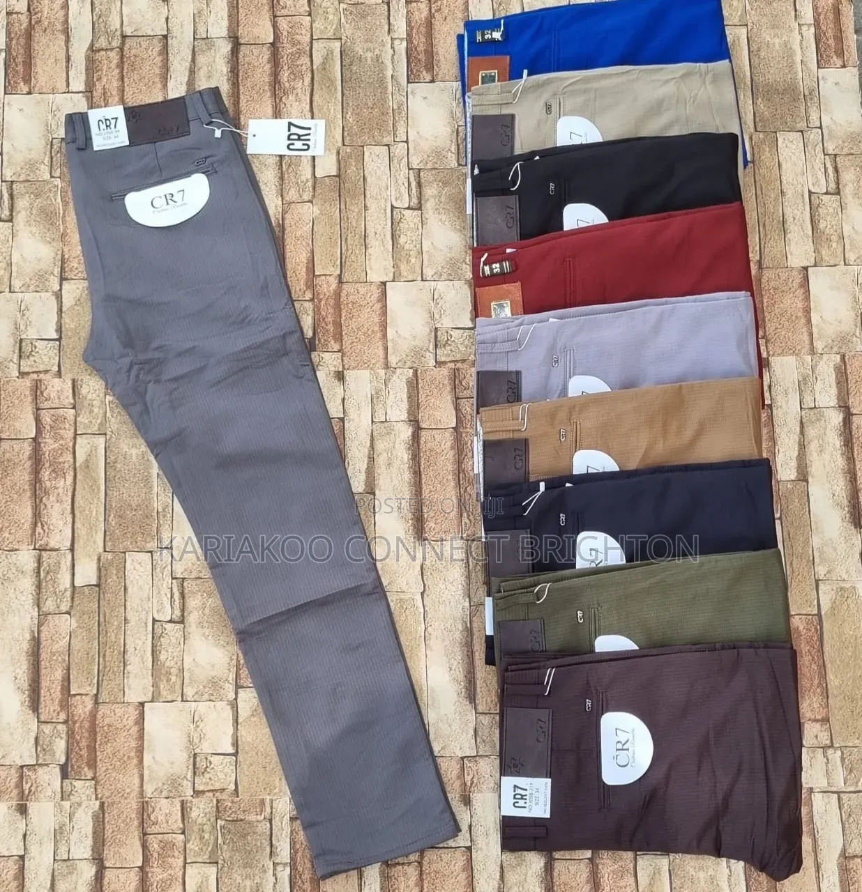Cr7 Textured Casual / Chino Trousers