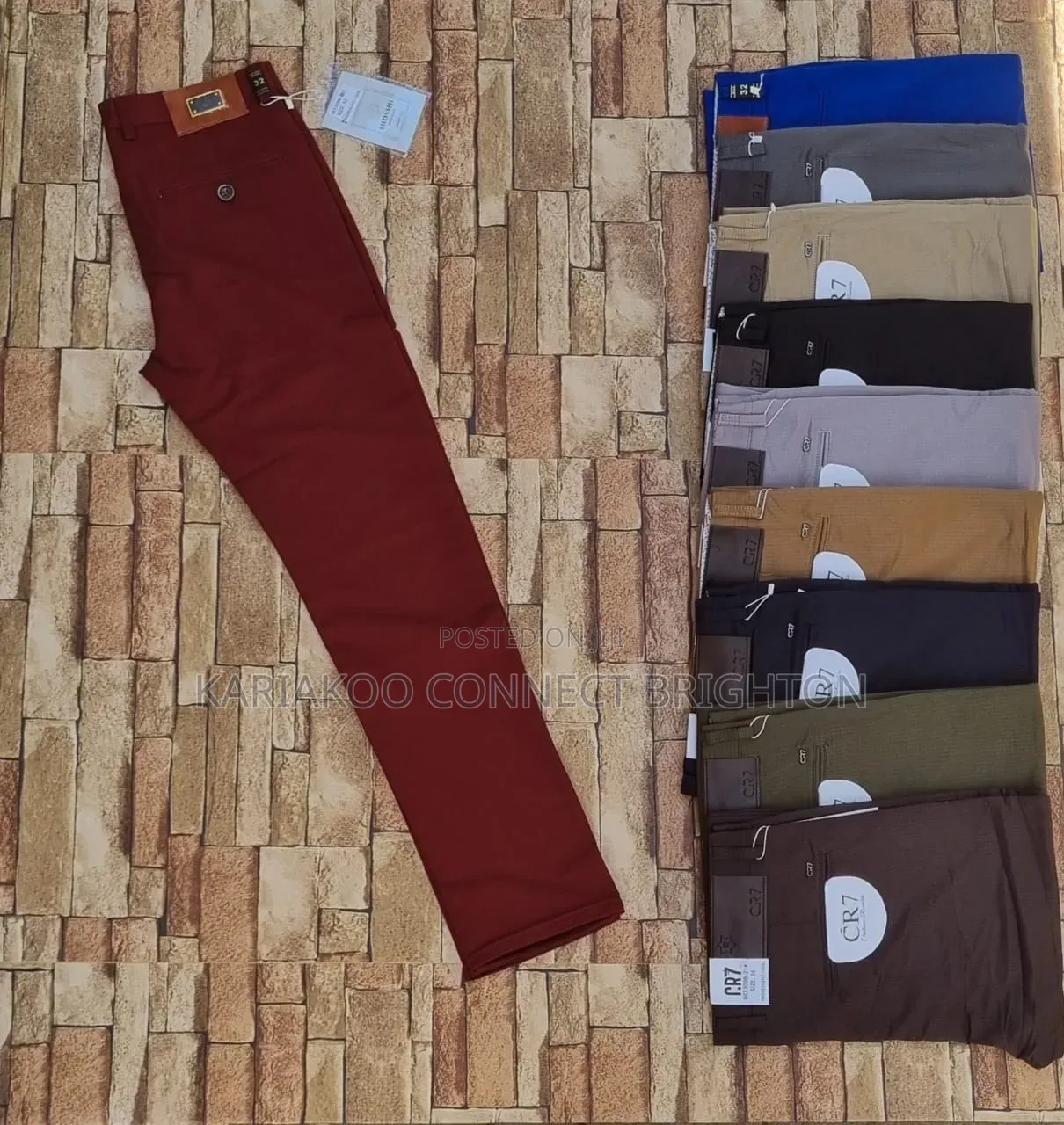 Cr7 Textured Casual / Chino Trousers