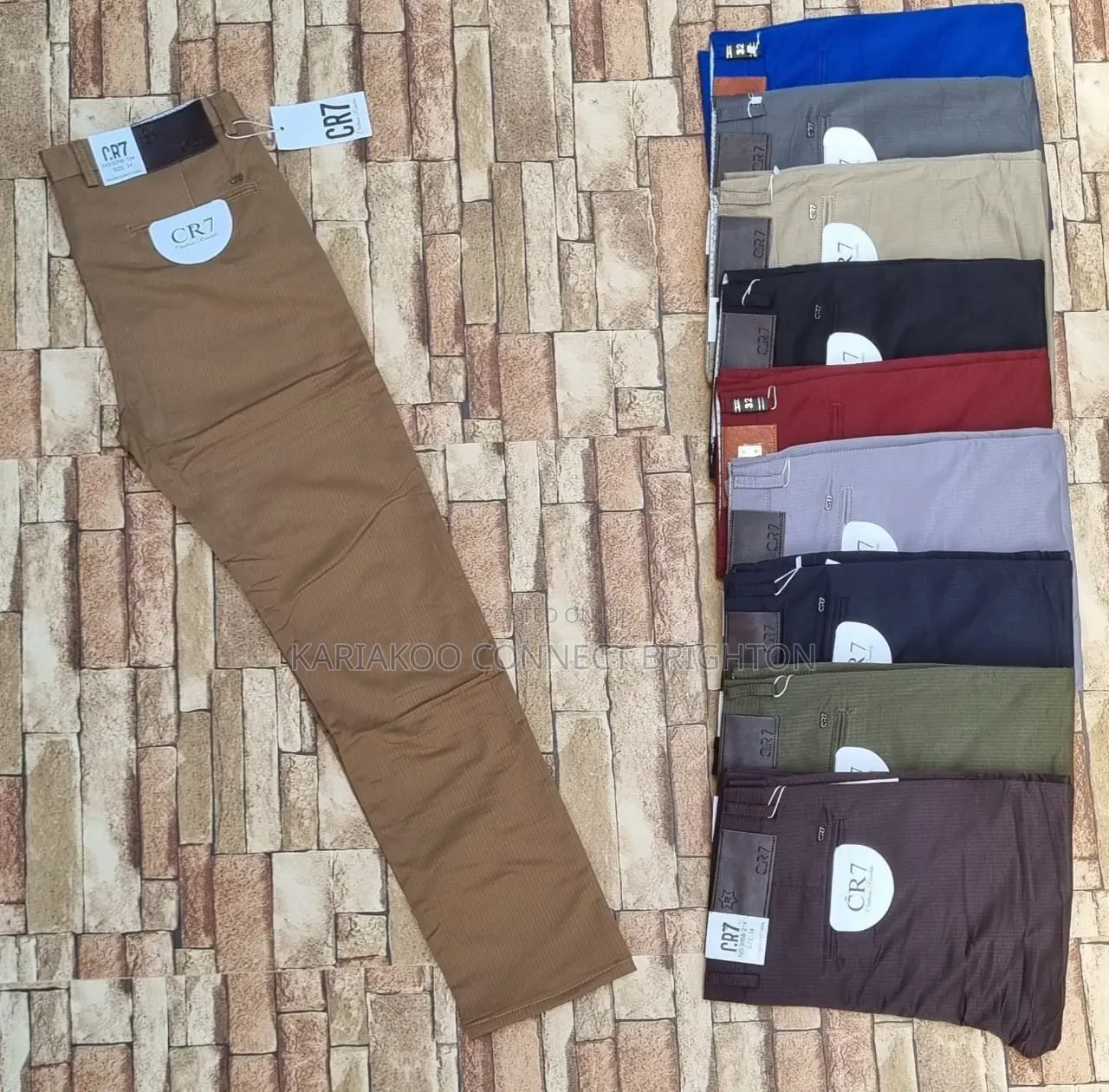 Cr7 Textured Casual / Chino Trousers