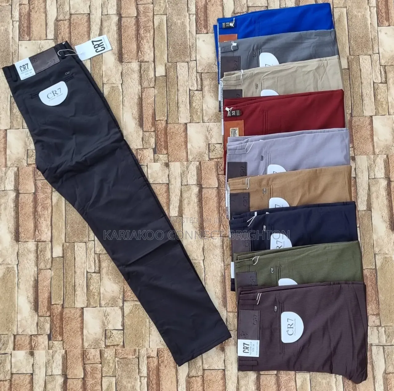 Cr7 Textured Casual / Chino Trousers