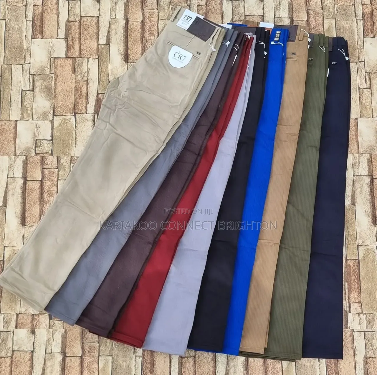 Cr7 Textured Casual / Chino Trousers