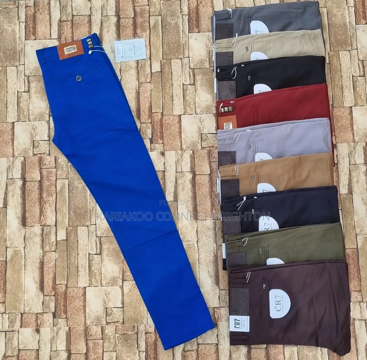 Cr7 Textured Casual / Chino Trousers