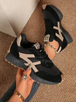 Beige Navy Sneakers (Stay Real