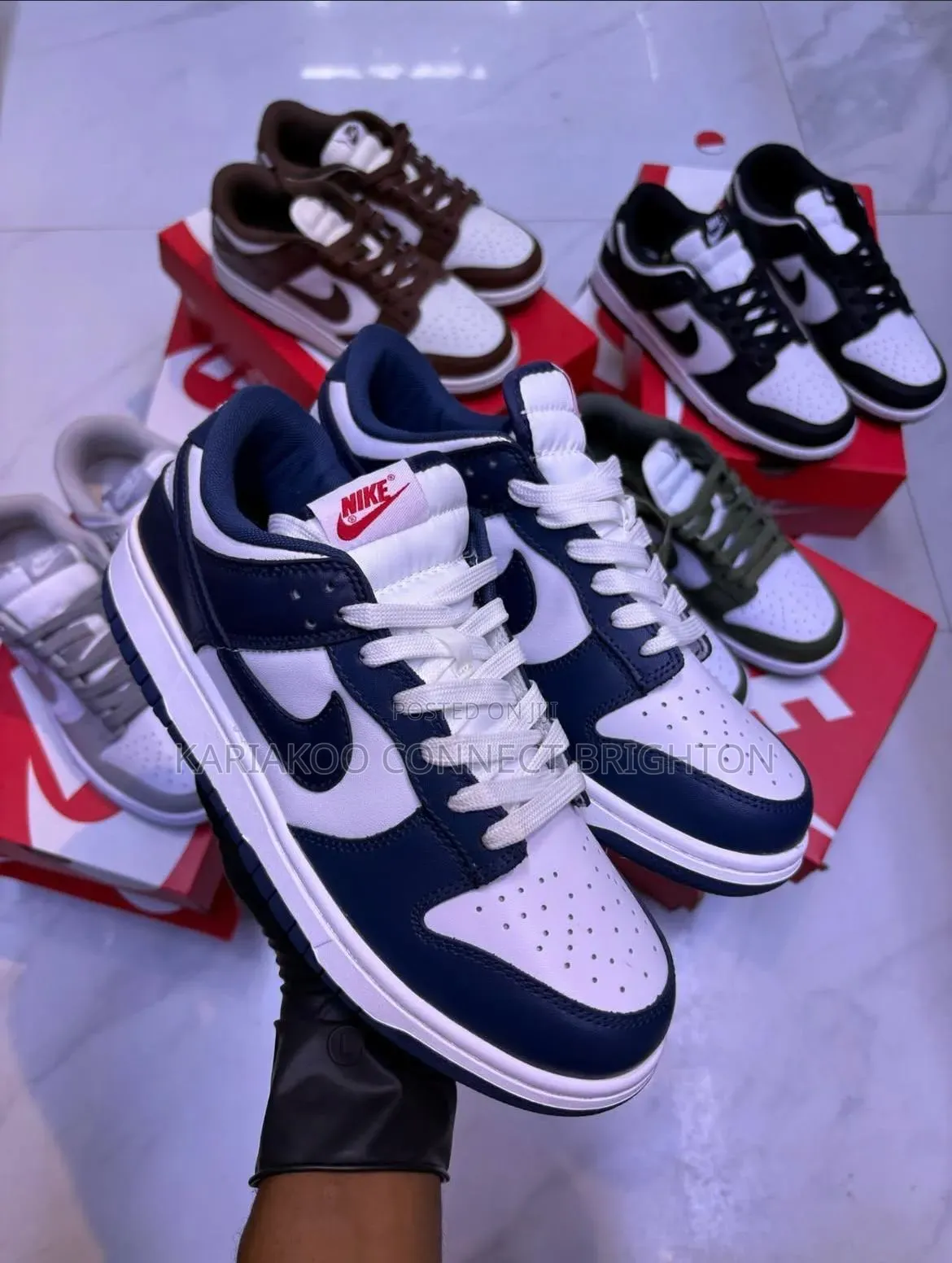 Grey White Nike Dunk Low Sneakers