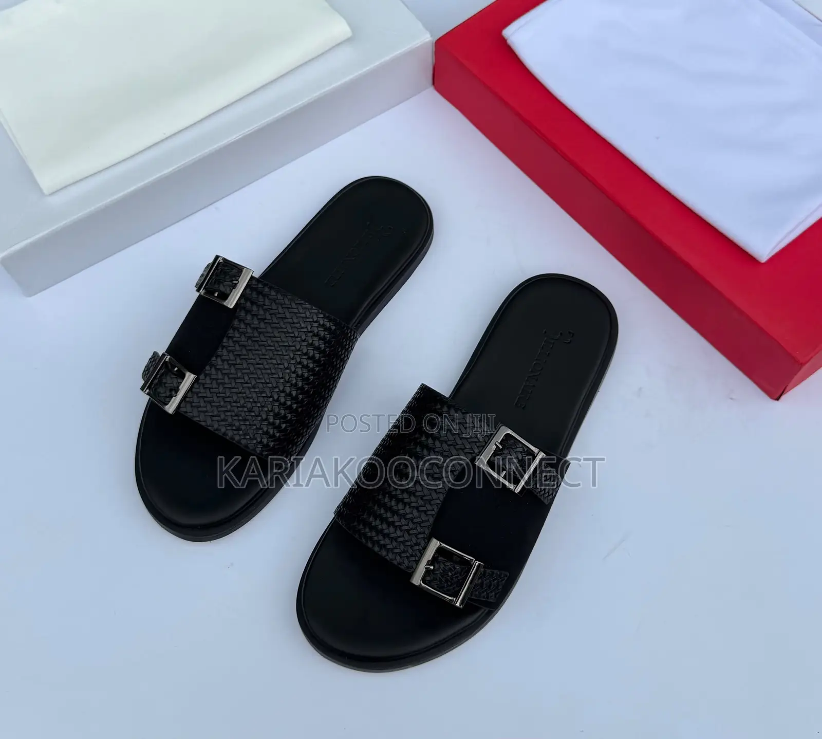 Billionaire Double Buckle Slides