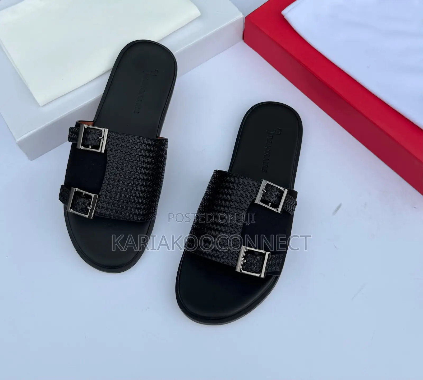 Billionaire Double Buckle Slides