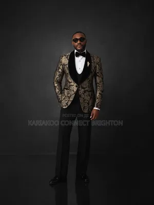 Black Gold Floral Jacquard 3-Piece Combo