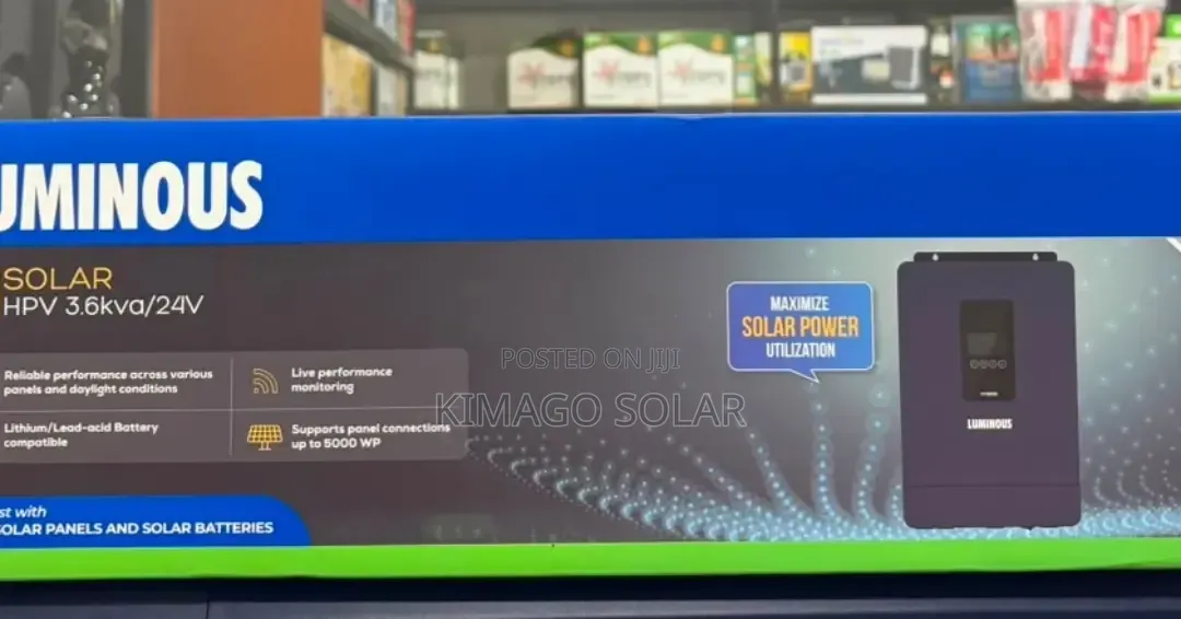 Luminous Solar Hybrid Inverter 3.6kVA 24V Inafaa Kwa Lithium Gel