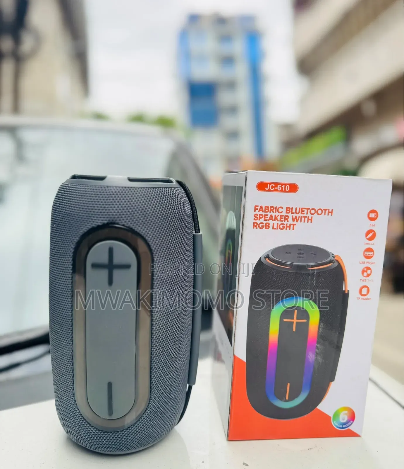 JC-610 Fabric Bluetooth Speaker With RGB Light