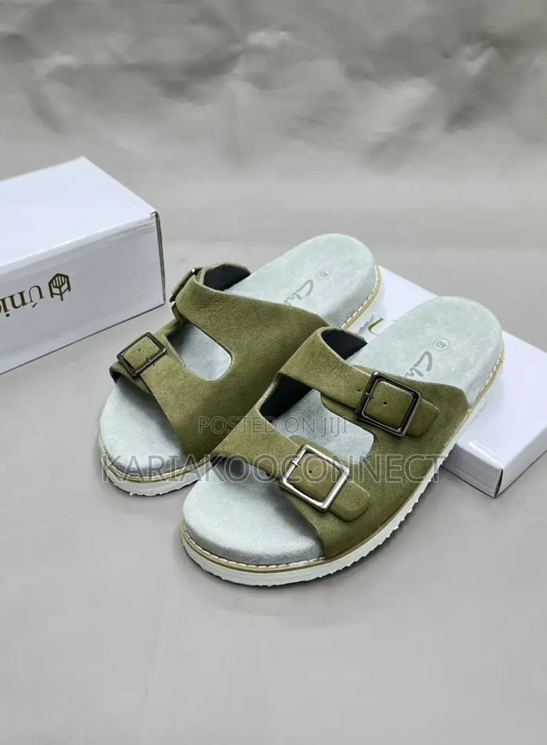 Double Buckle Suede Sandals