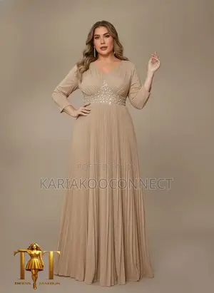 Jeweled Waist Glitter Gown