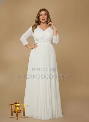 Jeweled Waist Glitter Gown