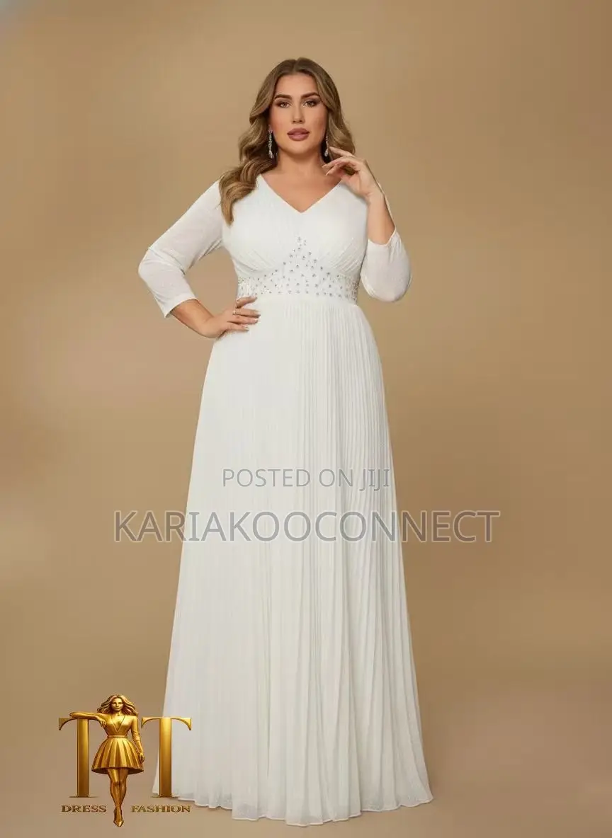 Jeweled Waist Glitter Gown