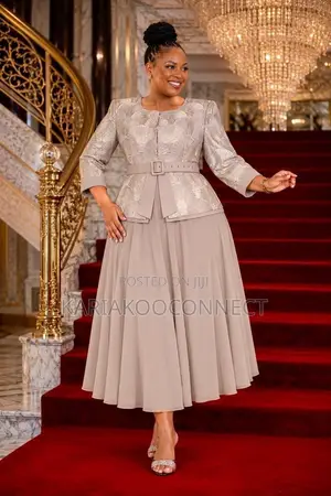 Jeweled Waist Glitter Gown