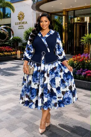 Floral Wrap Peplum Midi Dress