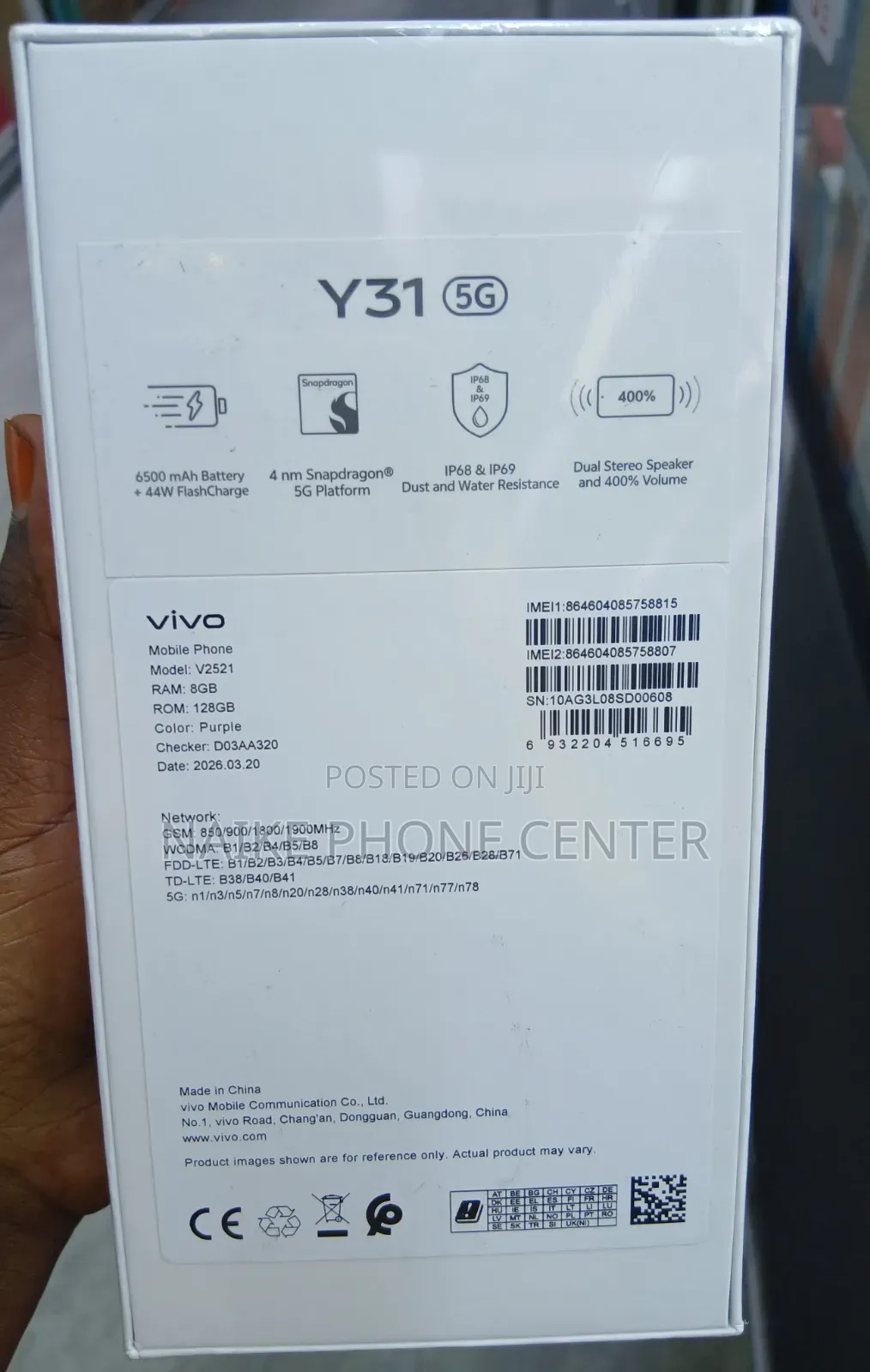 New Vivo Y31 5G 128 GB Purple