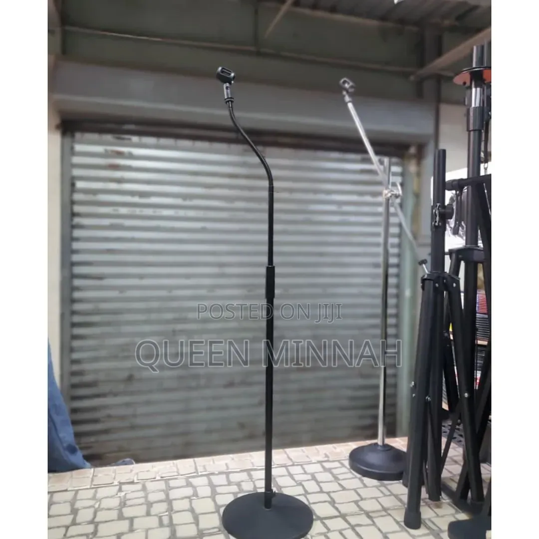 Straight Floor Microphone Stand With a Gooseneck
