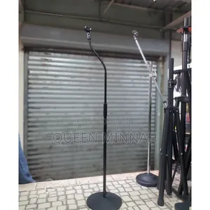 Straight Floor Microphone Stand With a Gooseneck