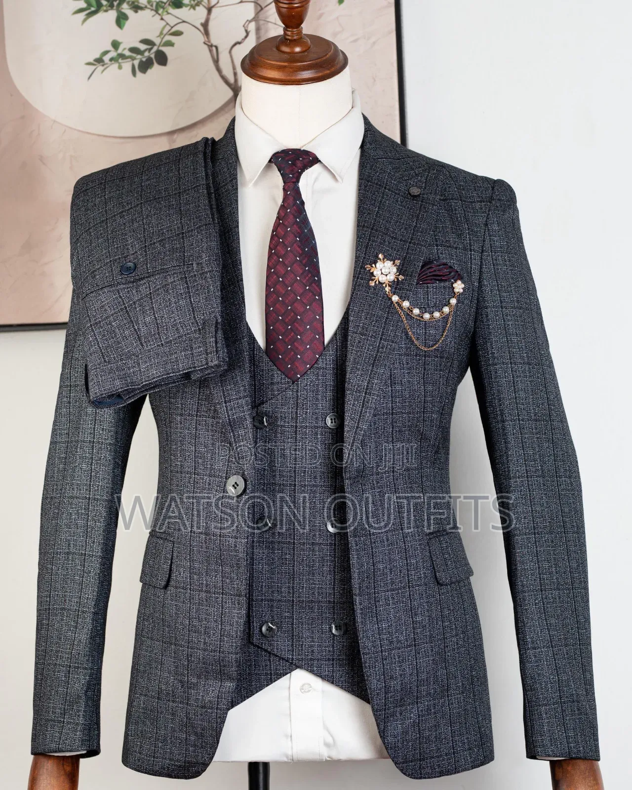 2 Colours Suits or Suti for Men's Leather Top Quality