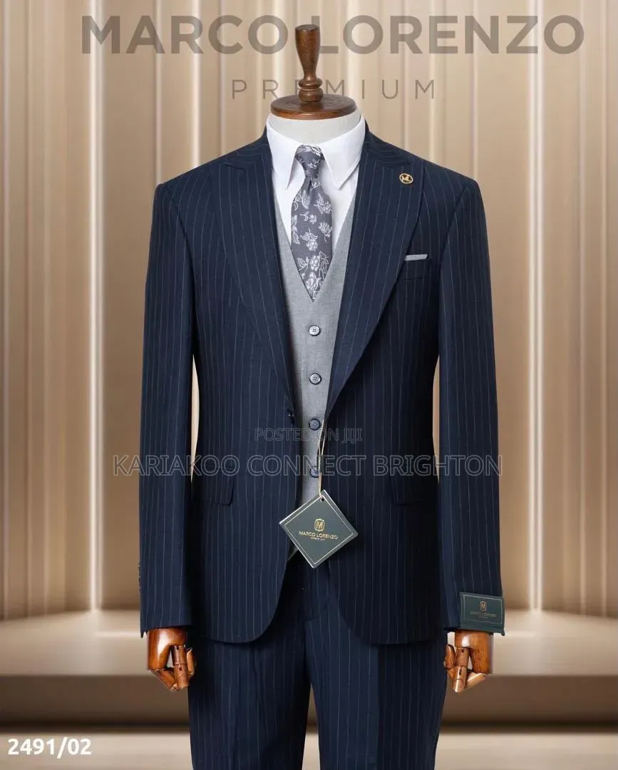 Navy Blue Pinstripe 3-PC Combo Suit